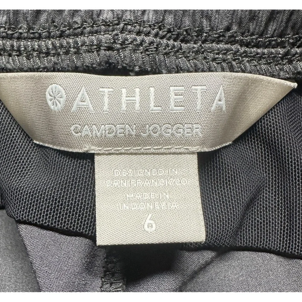 Athleta Women's Camden Jogger Pants‎ Size 6 Zip Pockets Comfortable Black Gray